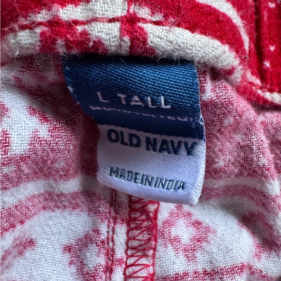 Old Navy Red and White Festive Pajama Jogger Pants - Unisex Large Tall - Picture 6 of 9